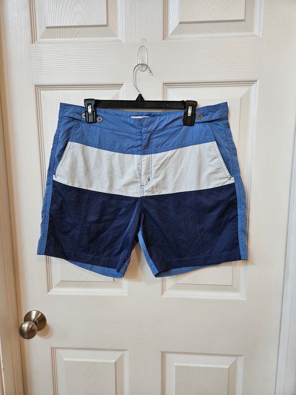 Venroy Sydney Men's Swim Trunks Board Shorts Colorblock Blue Size 34 Nylon